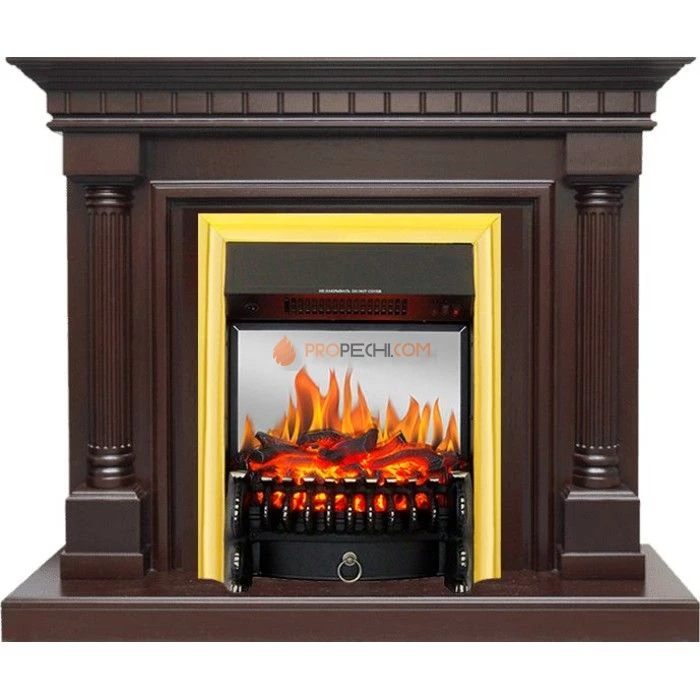 Каминокомплект Royal Flame Dallas - Темный дуб с очагом Fobos FX M Brass