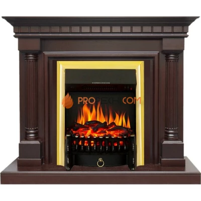 Каминокомплект Royal Flame Dallas - Темный дуб с очагом Fobos FX Brass