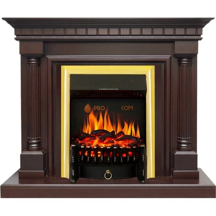 Каминокомплект Royal Flame Dallas - Темный дуб с очагом Fobos FX Brass