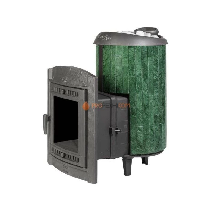 Печь банная «Атмосфера L» в ламелях «Верде Гватемала»