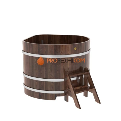 Купель BentWood угловая из мореной лиственницы 1,19х1,19