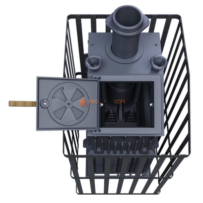 Чугунная печь для бани Гефест Гром 40П2 Ураган