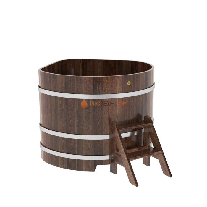 Купель BentWood угловая из мореной лиственницы 1,19х1,19