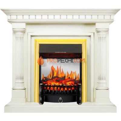 Каминокомплект Royal Flame Dallas - Слоновая кость с патиной с очагом Fobos FX M Brass