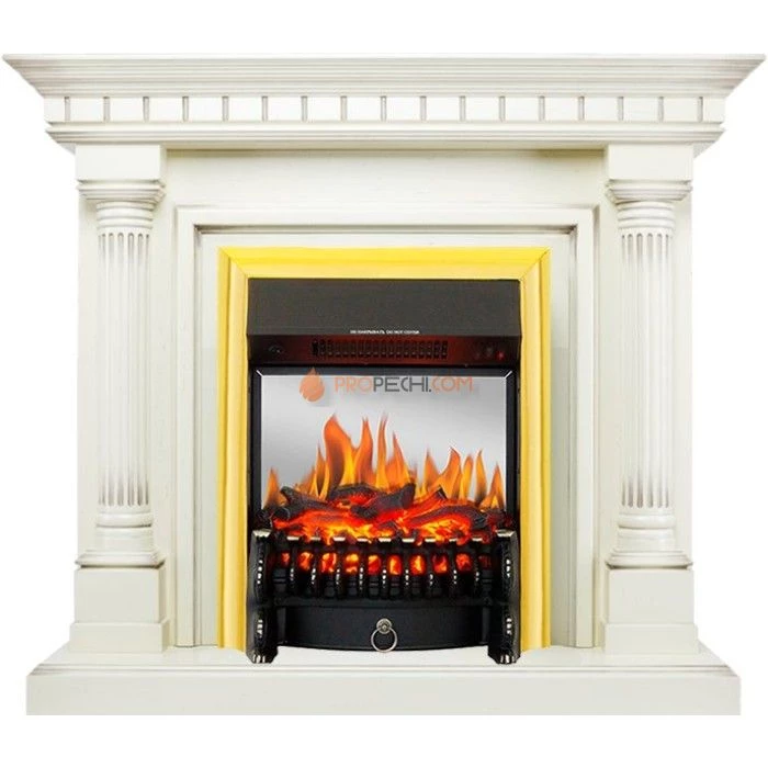 Каминокомплект Royal Flame Dallas - Слоновая кость с патиной с очагом Fobos FX M Brass