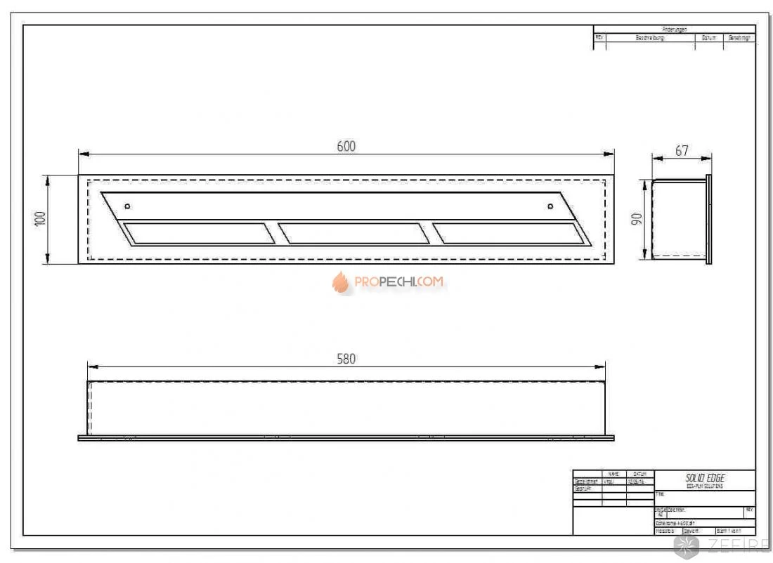Прямоугольный контейнер Zefire 600
