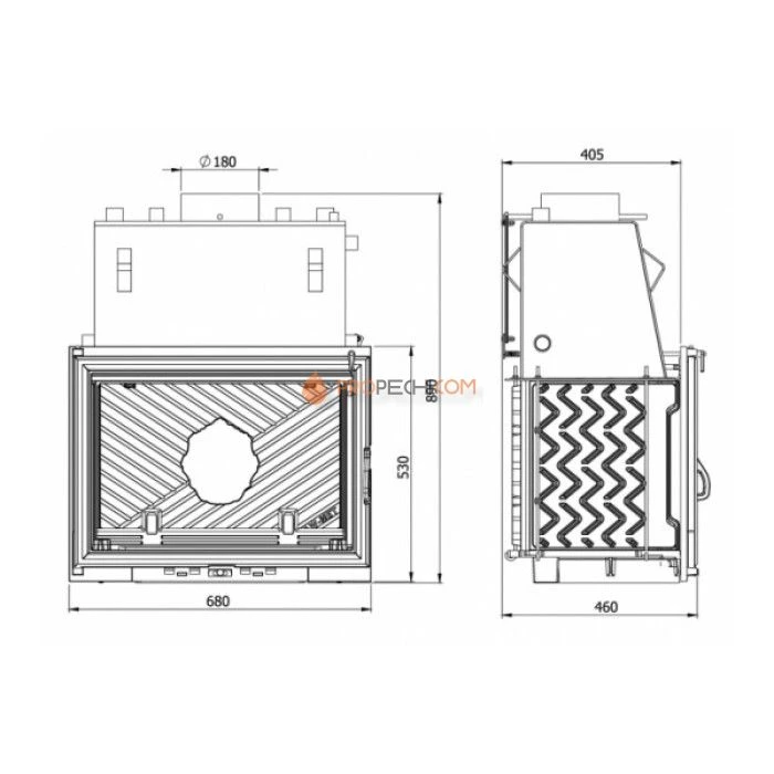 Каминная топка KAWMET W1 CO с водным контуром