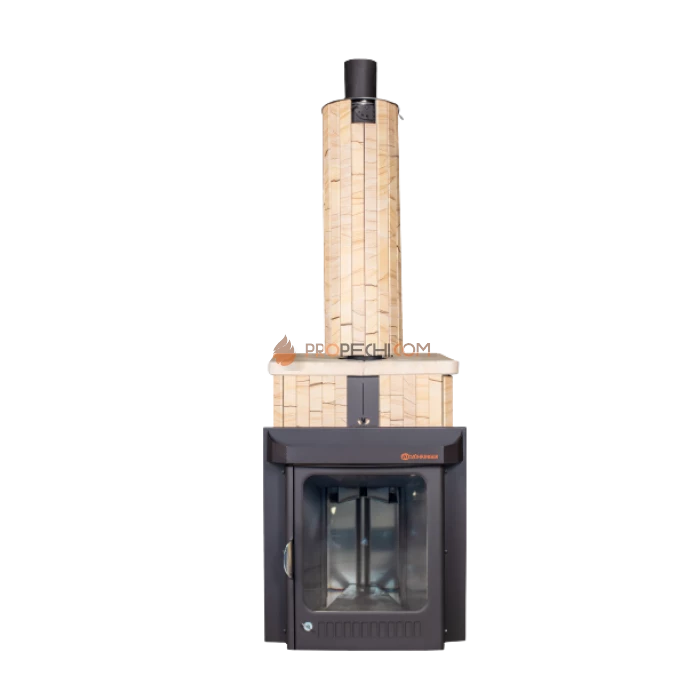 Дровяная печь для бани Ферингер Квадра До 25 м³ - Окаменевшее дерево наборный