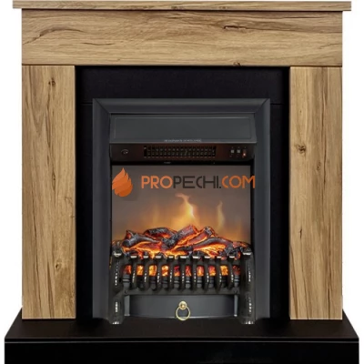 Каминокомплект Royal Flame Bergen (Разборный) - Дуб галифакс (Ширина 900 мм) с очагом Fobos FX M Black