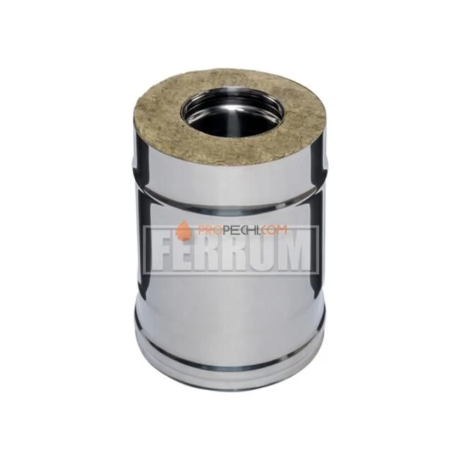 Сэндвич труба 0.25 м, сталь AISI 430, 0.8 мм нержавейка, Ø120х200