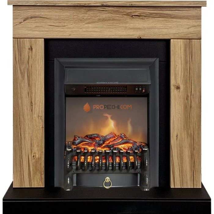 Каминокомплект Royal Flame Bergen (Разборный) - Дуб галифакс (Ширина 900 мм) с очагом Fobos FX M Black