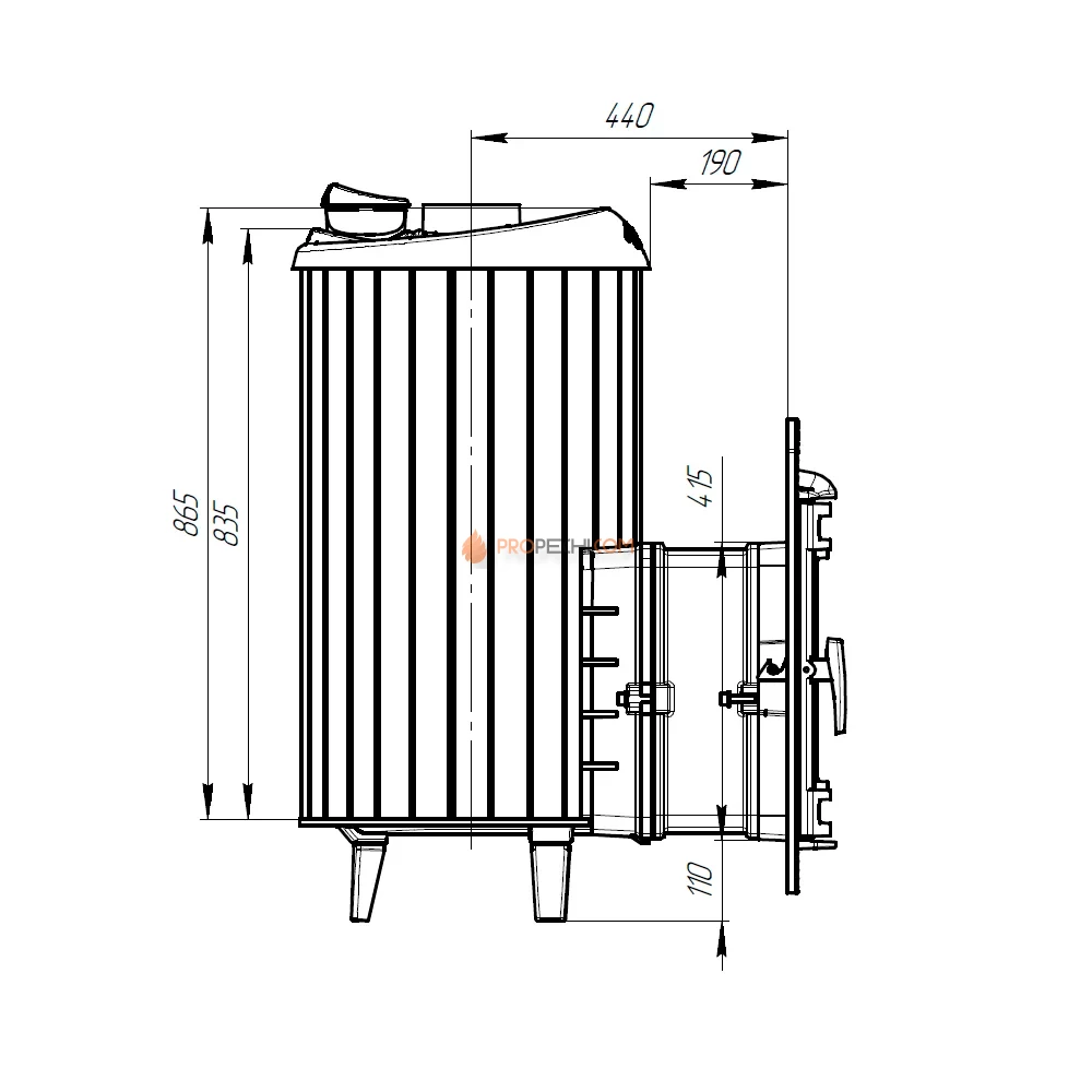 Банная печь Атмосфера XL в ламелях "Россо Леванто" наборный