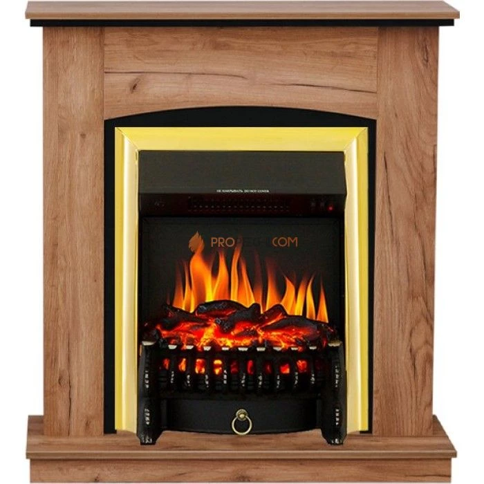 Каминокомплект Royal Flame Barcelona (разборный) - Дуб табачный с очагом Fobos FX Brass