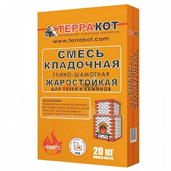 Терракот Смесь сухая кладочная глино-шамотная 20 кг.
