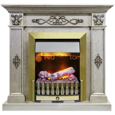 Каминокомплект Dimplex Derby - Old silver с очагом Danville Antique Brass FB2