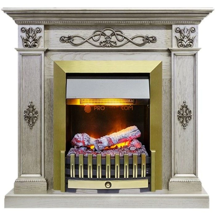 Каминокомплект Dimplex Derby - Old silver с очагом Danville Antique Brass FB2