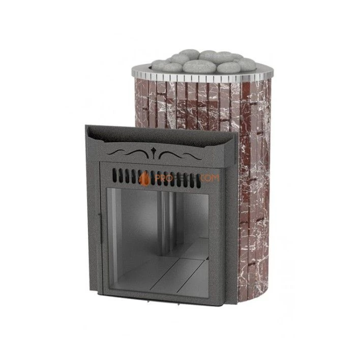 Дровяная печь для сауны Ферингер Оптима До 23 м³ - Россо Леванте - обрамление Металл