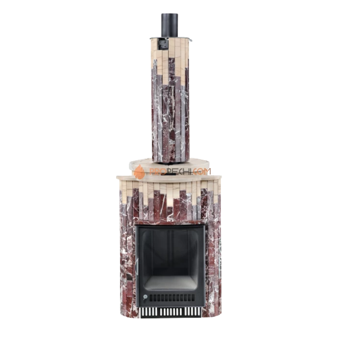 Дровяная печь для бани Ферингер Макси До 38 м³ - Россо Леванте + Окаменевшее дерево