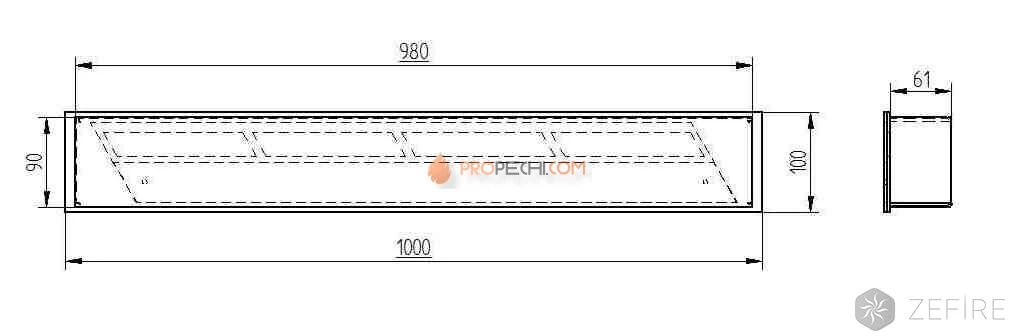 Прямоугольный контейнер Zefire 1000