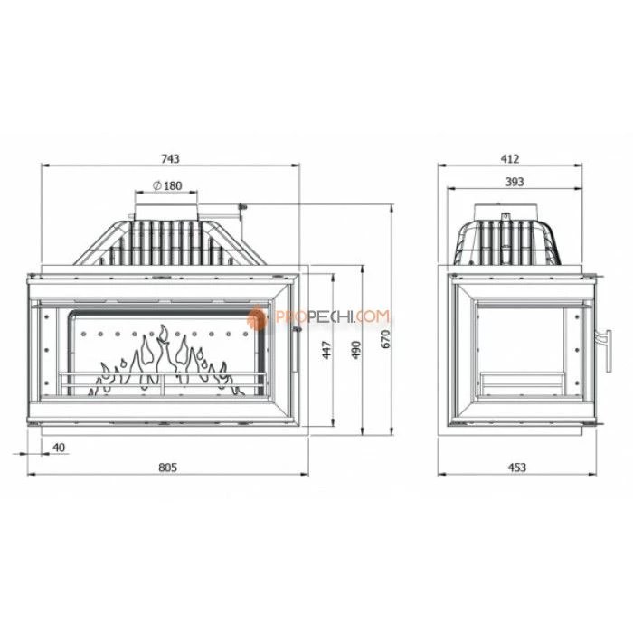 Каминная топка KAWMET W16 PB
