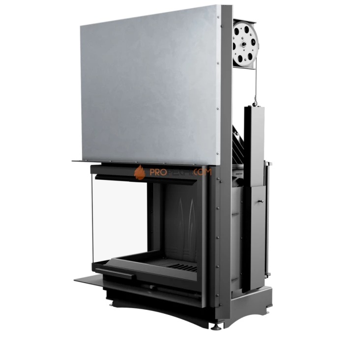 Каминная топка Kratki Amelia/L/BS/G (угловое стекло слева, гильотина)