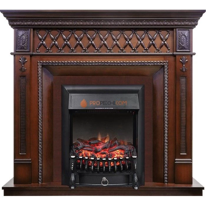 Каминокомплект Royal Flame Alexandria - махагон коричневый антик с очагом Fobos FX Black