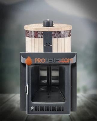 Банная печь Ферингер ПФ Оптима Окаменевшее дерево перенесенный рисунок + Россо Леванте