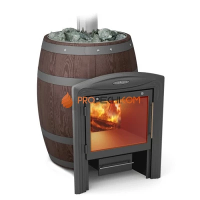 Печь для бани Термофор Вариата Inox Витра Баррель палисандр