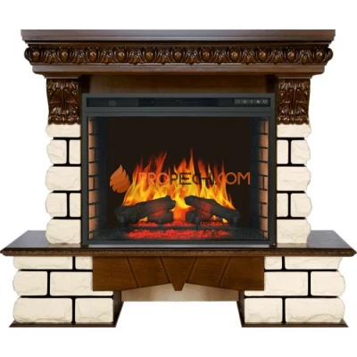 Каминокомплект Royal Flame Pierre Luxe LORD - Темный дуб / Белый с очагом Vision 28 EF LED FX