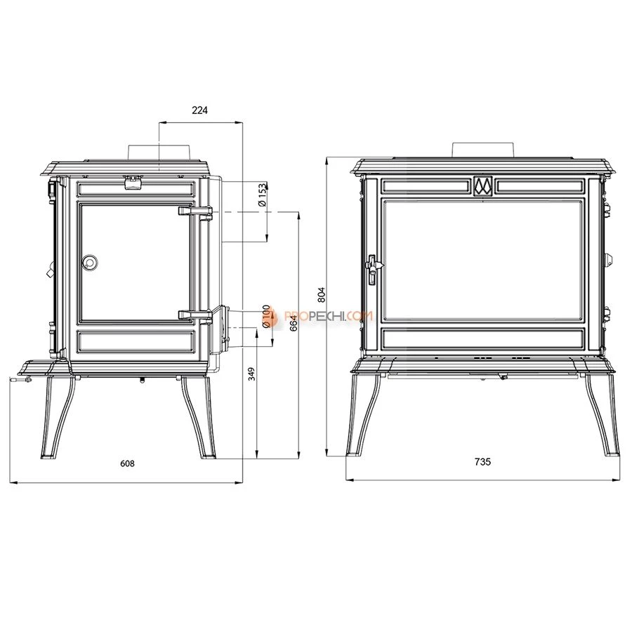 Печь-камин Eurokom Orlean 740