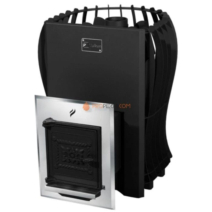 Дровяная печь для бани Вулкан Этна 20 Премиум тоннель чугун