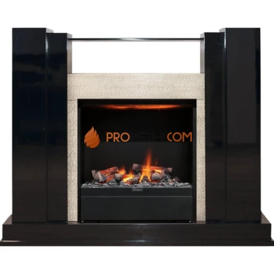 Каминокомплект Dimplex Rockwell - Черный лак, слоновая кость с очагом Albany