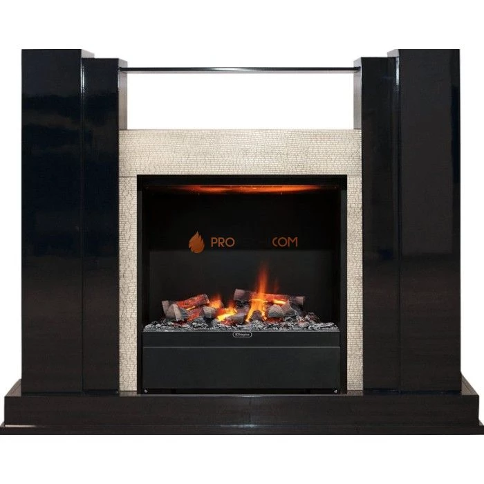 Каминокомплект Dimplex Rockwell - Черный лак, слоновая кость с очагом Albany