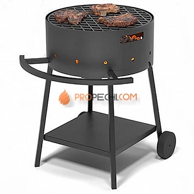Мангал Везувий "Дачник" с чугунной решеткой "Стейк" D=450 мм на подставке
