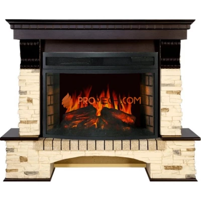Каминокомплект Royal Flame Pierre Luxe - Сланец / Темный дуб с очагом Dioramic 25 LED FX