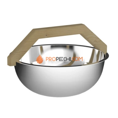 Шайка SAWO 376-MP (из нержавейки с деревянной ручкой, 4 литра)