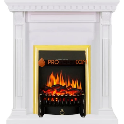 Каминокомплект Royal Flame Orlean - Белый с очагом Fobos FX Brass