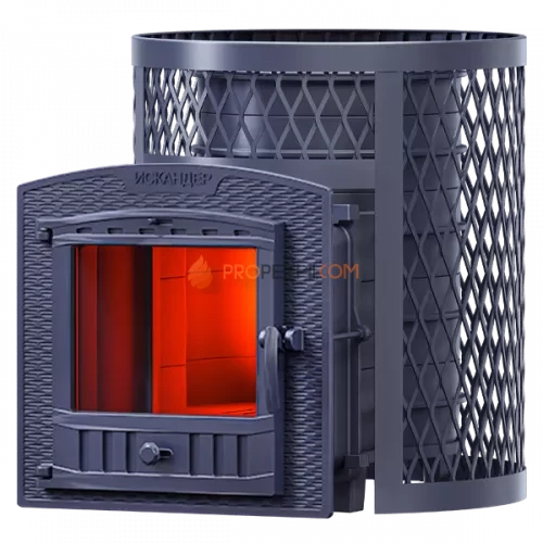 Чугунная банная печь Технолит Искандер 25 П2 в сетке