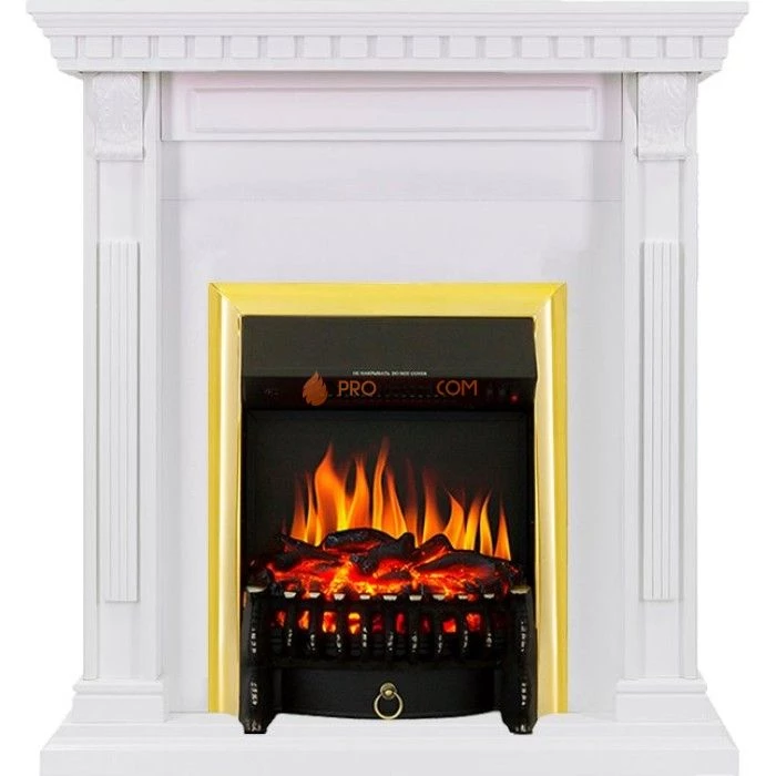 Каминокомплект Royal Flame Orlean - Белый с очагом Fobos FX Brass
