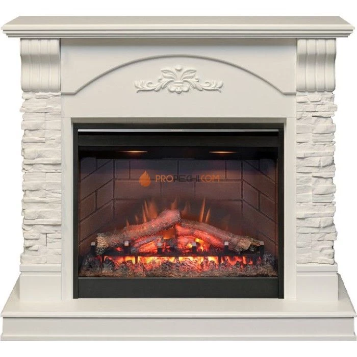 Каминокомплект Dimplex Prague - Белый /Сланец белый с очагом Symphony 26 inch DF2608-INT