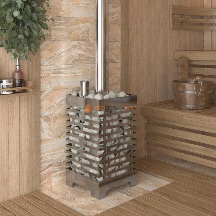 Дровяная печь для бани ASTON 16 INOX стекло