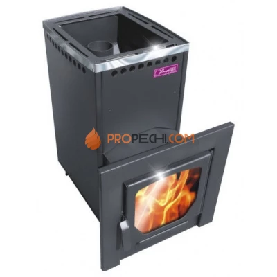 Печь банная Варвара Паленица, удлиненная топка, панорамная