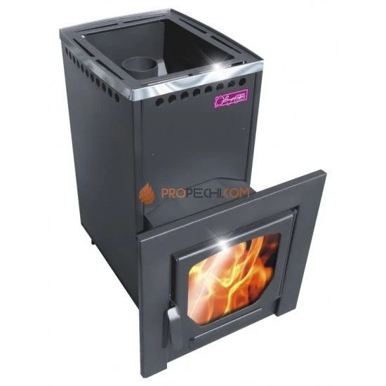 Печь банная Варвара Паленица, удлиненная топка, панорамная