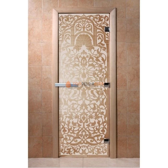 Дверь для бани DoorWood с рисунком Флоренция Прозрачная, 2000x700 мм