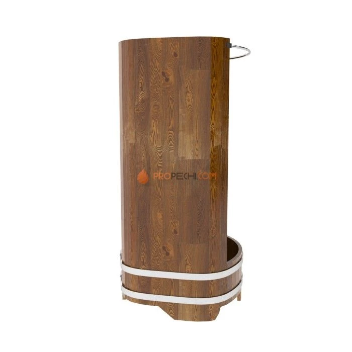 Душевая кабина BentWood большая с держателем для шторки (лиственница мореная сращенная)