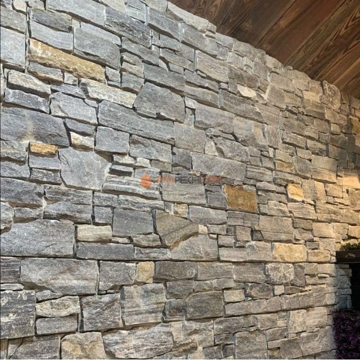 Панель из грубого камня Кварцит серо-зелёный (550х200мм) упак. (4шт/0,44м2)