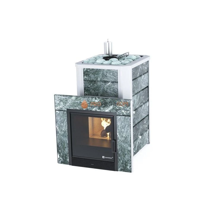 Дровяная печь для бани ИзиСтим Ялта 15 в камне Змеевик