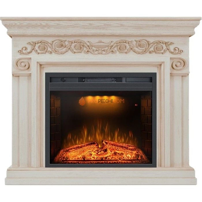 Каминокомплект Royal Flame Athena - Слоновая кость с патиной с очагом Emerald 23