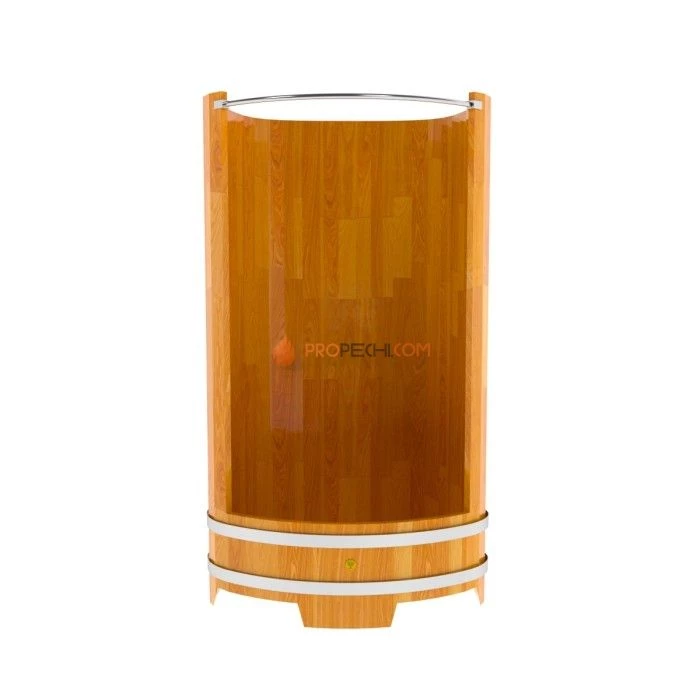 Душевая кабина BentWood большая с держателем для шторки (лиственница натуральная сращенная)