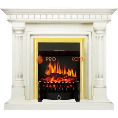 Каминокомплект Royal Flame Dallas - Слоновая кость с патиной с очагом Fobos FX Brass